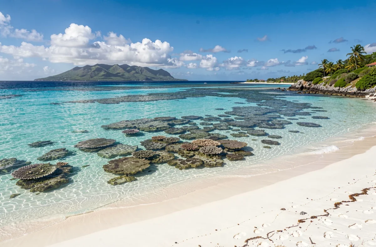 Lagon turquoise de la côte ouest de La Réunion